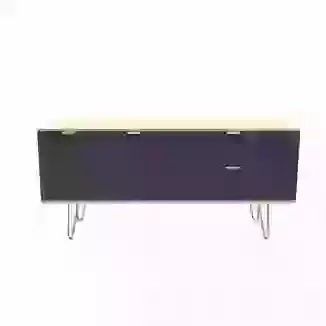 Modern Grooved 2 Door 2 Drawer with Gold Hairpin Legs
